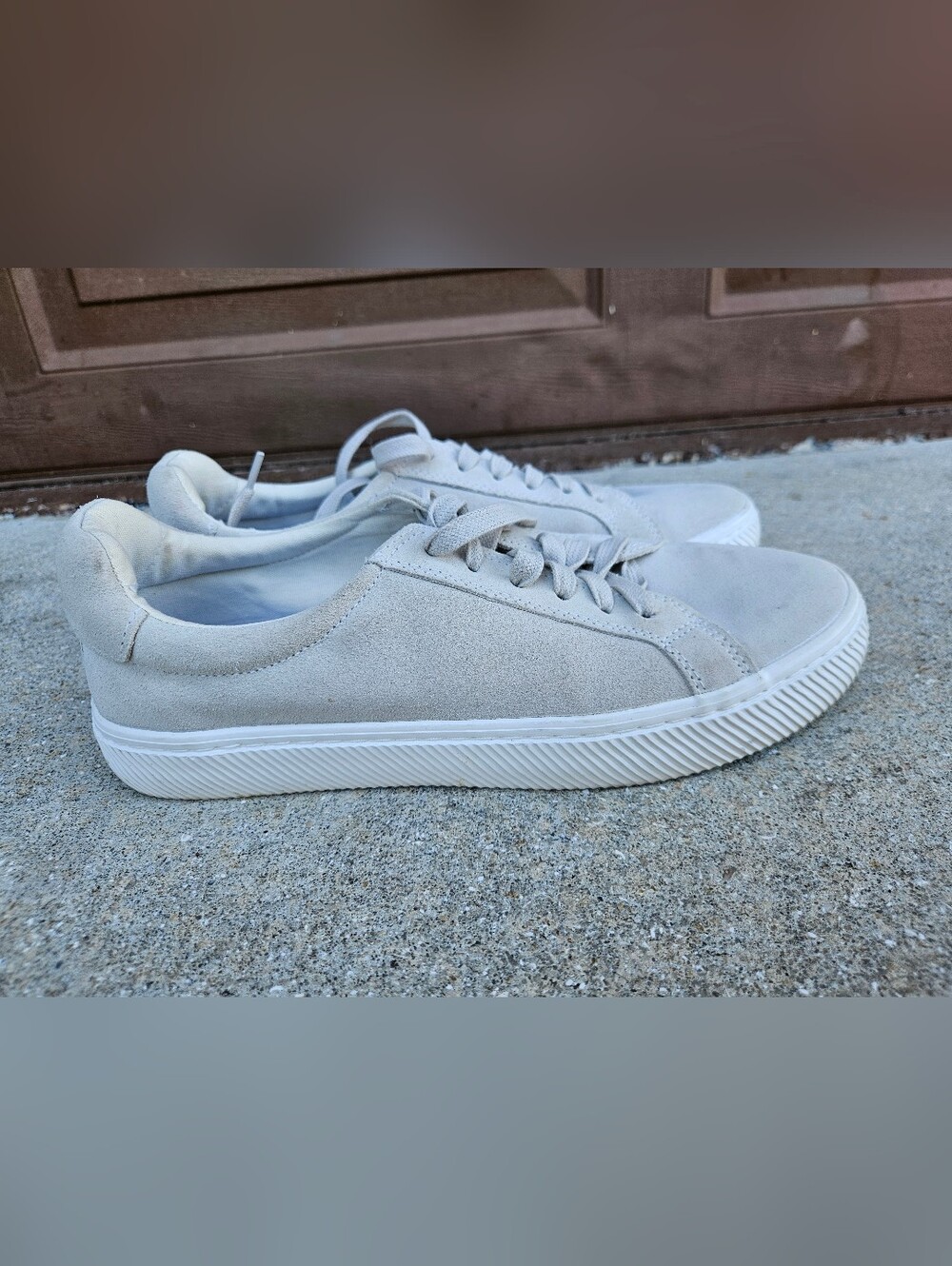 Quince Women Suede Leather Upper Cotton Lining Sneaker Shoes Beige Size 11 US